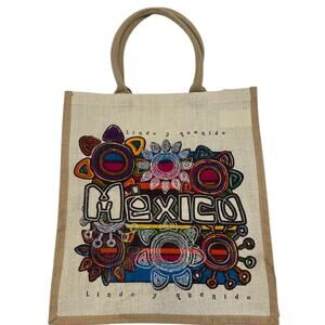 Britt Shops, Mexican Jute Tote-"Lindo Y Querido" In Vivid Colors
